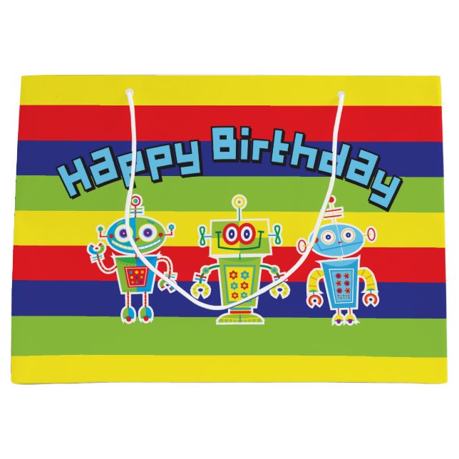 Birthday Robots Large Gift Bag (Framsidan)