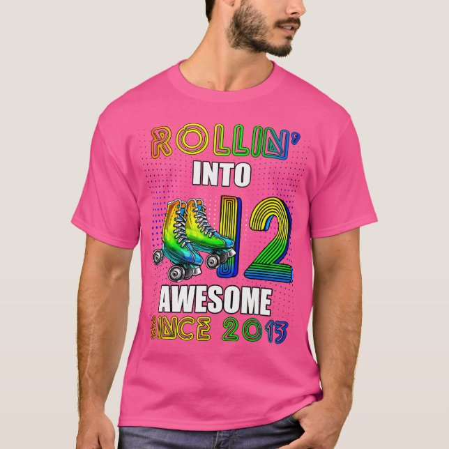 Birthday Roller Skating 12Th Girl Rollin Into 12 S T Shirt (Framsida)