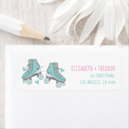 Birthday Roller Skating Pastel Returadress Etikett