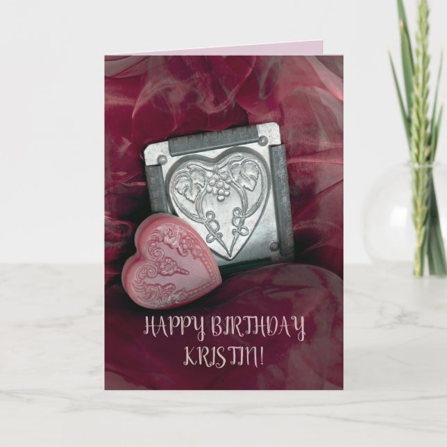 BIRTHDAY (rosa Greeting Card BIRTHDAY) personifier Kort (Framsida)