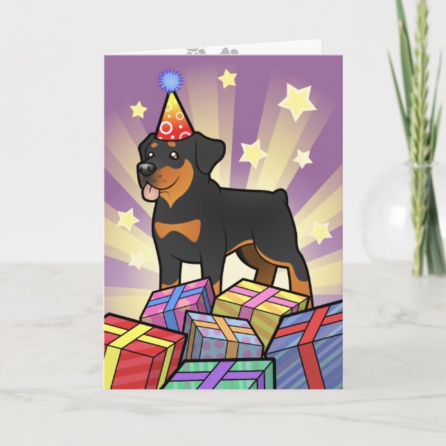 Birthday Rottweiler Kort (Framsida)