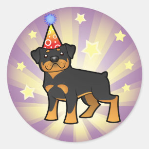 Birthday Rottweiler Runt Klistermärke