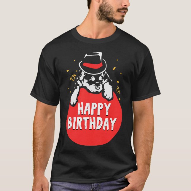 Birthday Rottweiler T Shirt (Framsida)