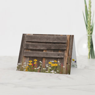 Birthday Rustic Barnwood with Wildblommor Kort