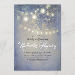 Birthday Rustic Garden Ljus Dusty Blue Inbjudningar