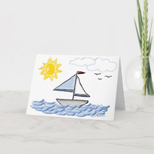 Birthday Sailboat Kort