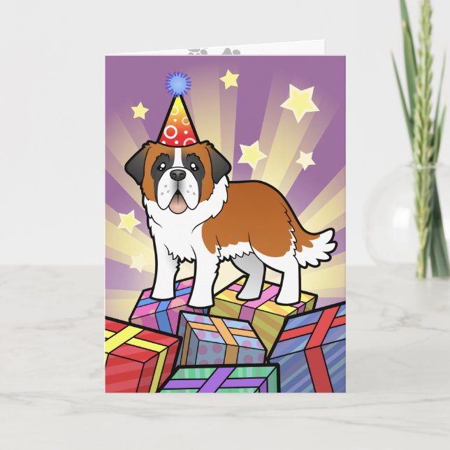 Birthday Saint Bernard Kort (Framsida)