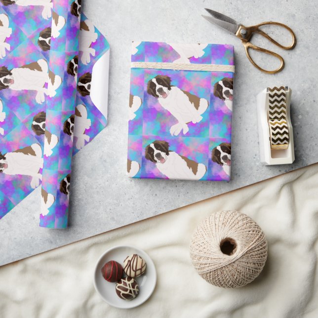 Birthday Saint Bernard Presentpapper (Hantverk)