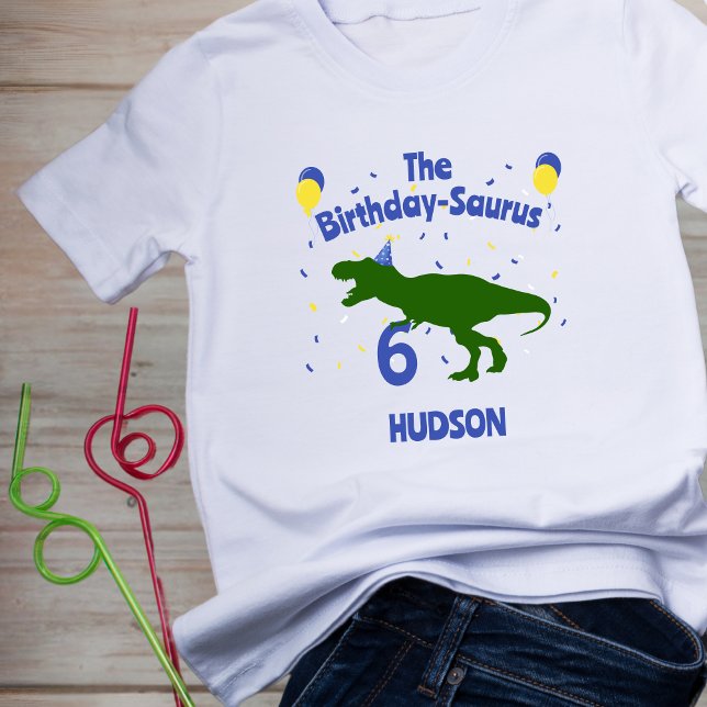 "Birthday-Saurus" Barnets dinosaur-födelsedag T Shirt (Skapare uppladdad)