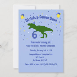 "Birthday-Saurus" Barnets Dinosaur-Födelsedagsfest Inbjudningar