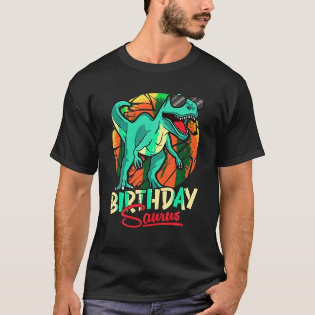 Birthday saurus Birthday Saurus Dinosaur Family Ma T Shirt (Framsida)