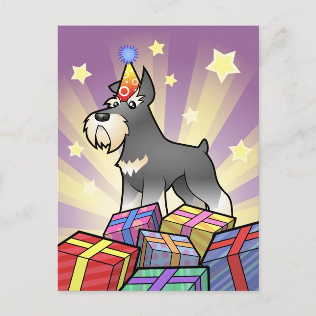 Birthday Schnauzer Vykort (Framsida)