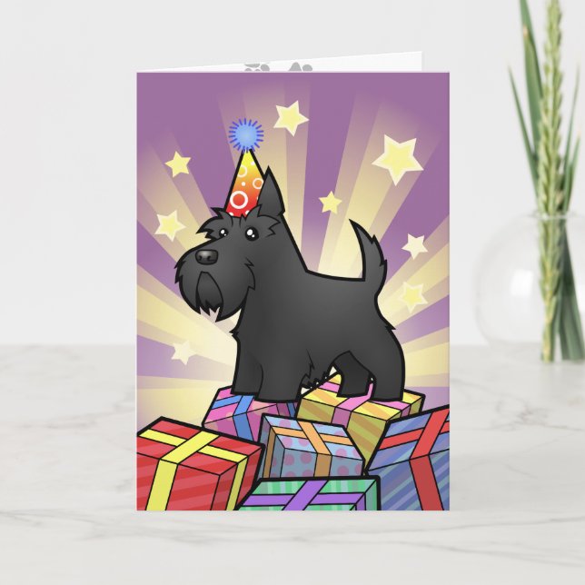 Birthday Scottish Terrier Kort (Framsida)