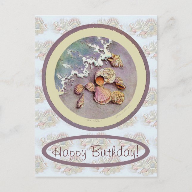 BIRTHDAY SEASHELLS AV SHARON SHARPE VYKORT (Framsida)