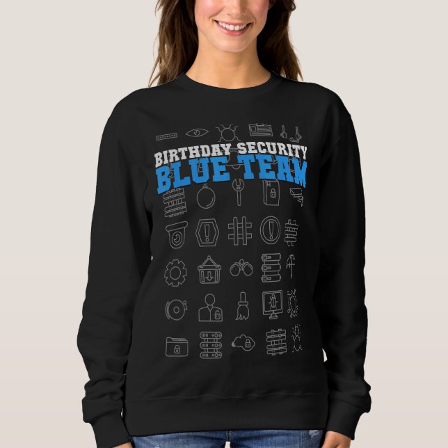 Birthday Security Squad Blue Team Checkpoint Barri T Shirt (Framsida)