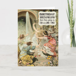 Birthday Shenanigans with Vintage Women Funny Kort
