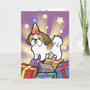 Birthday Shih Tzu (valpskärning) Kort