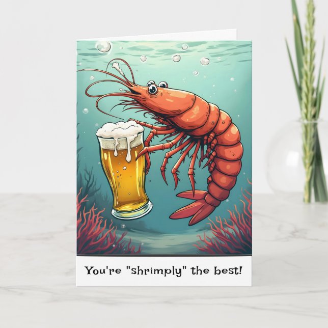 Birthday Shrimp With a Beer Glass Kort (Framsida)