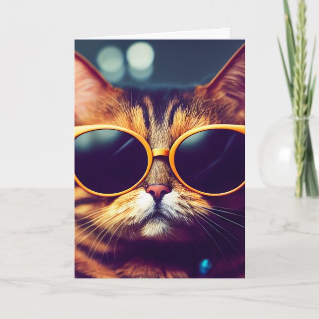 BIRTHDAY SISTER COOLA CAT-GREETKORT KORT (Framsida)
