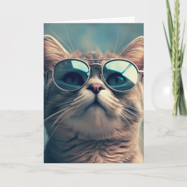 BIRTHDAY SISTER COOLA CAT-GREETKORT KORT (Framsida)