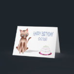 BIRTHDAY - Sister - Kattunge - kummel Kort<br><div class="desc">Söt lilla kattunge som önskar någon en purfektyr födelsedag. Se samma bild för fler kategorier</div>