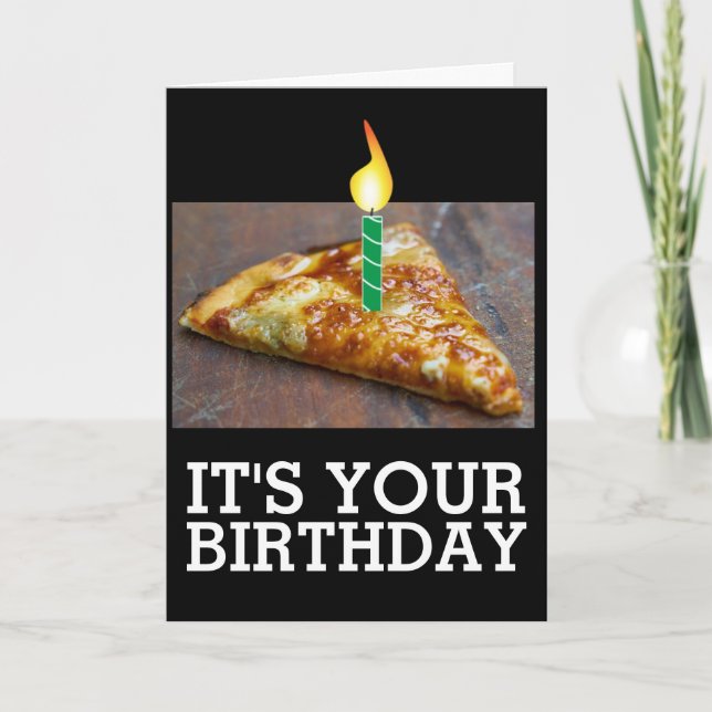 BIRTHDAY SLICE OF PIZZZA with CANDLE CARD Kort (Framsida)