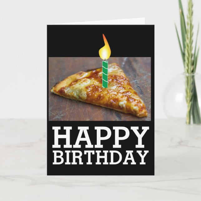 BIRTHDAY SLICE OF PIZZZA with CANDLE CARD Kort (Framsida)