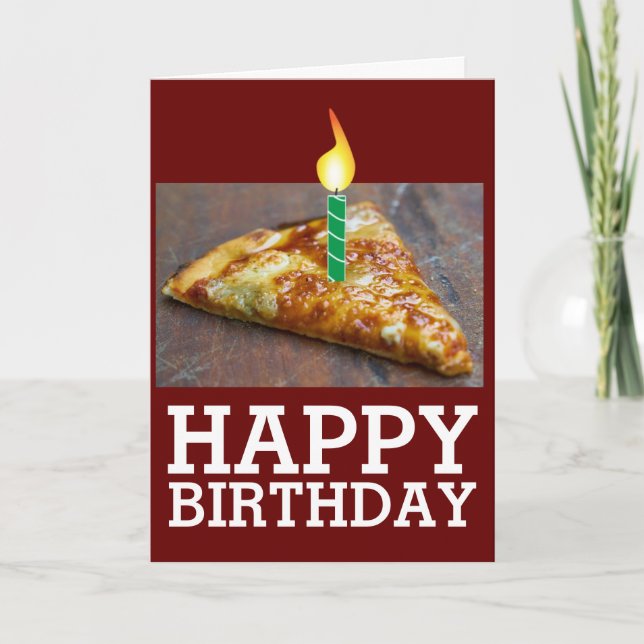 BIRTHDAY SLICE OF PIZZZA with CANDLE CARD Kort (Framsida)