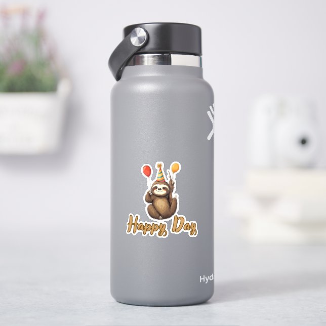 Birthday Sloth Celebration  Klistermärken (HydroFlask)