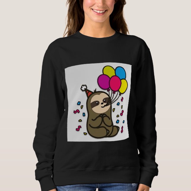 Birthday Sloth T Shirt (Framsida)