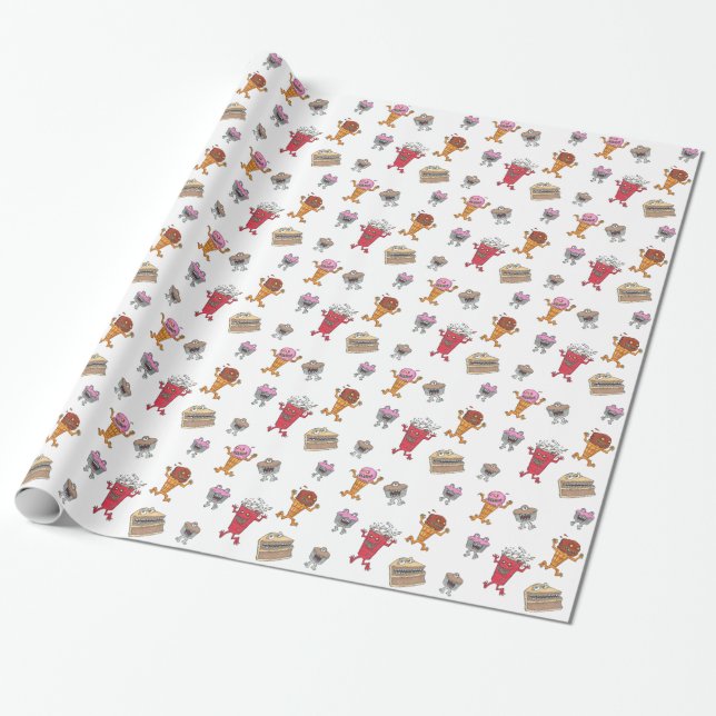 BIRTHDAY SNACK ATTACK Gift Wrapping Papper Presentpapper (Utrullad)
