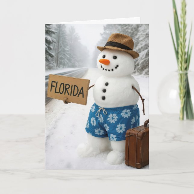 Birthday Snowman Hitchhiking to Florida Kort (Framsida)