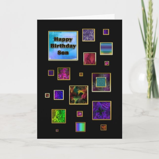 BIRTHDAY - SON - ABSTRAKT KORT (Framsida)
