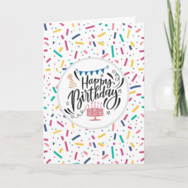 Birthday Sprinkles Candy Mönster Kort