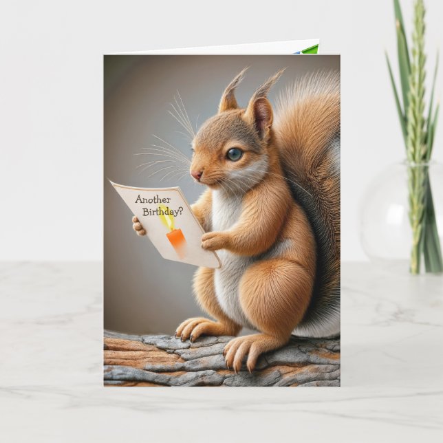 Birthday Squirrel Kort (Framsida)