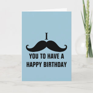 Birthday Stache Kort