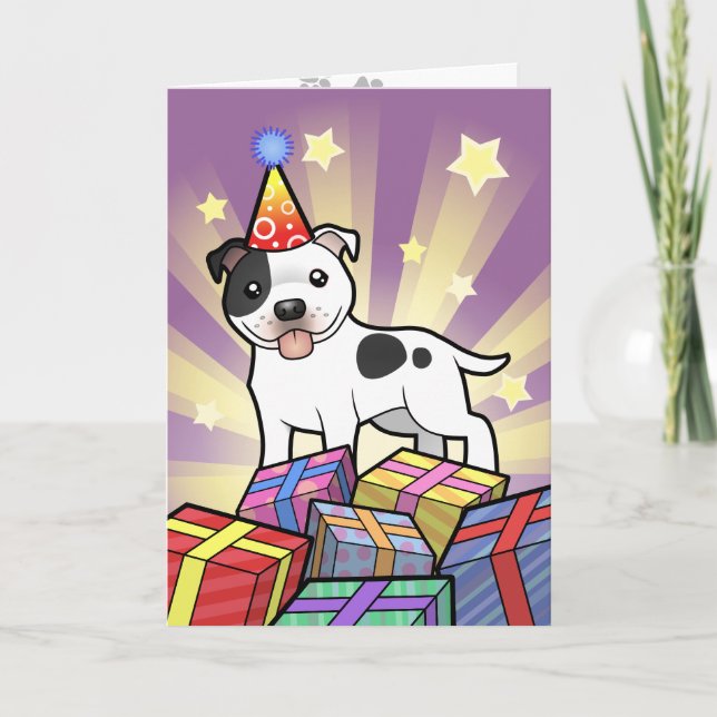 Birthday Stafford Bull Terrier Kort (Framsida)
