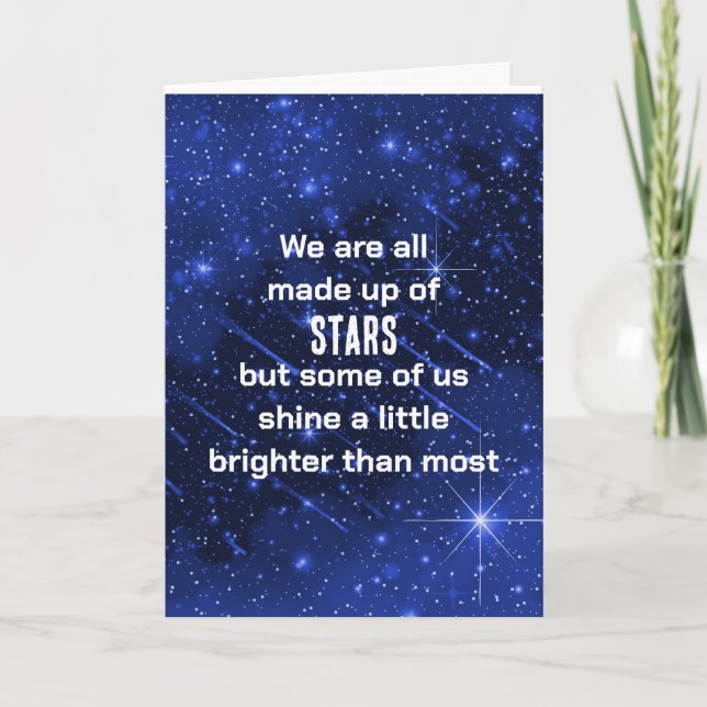 Birthday Star Galaxy On Blue Kort (Framsida)