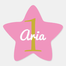 Birthday Star Sticker Rosa Guld White