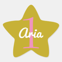 Birthday Star Sticker Rosa Guld White