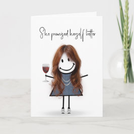 Birthday Stick figur Girl med Sneakers Kort