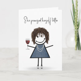 Birthday Stick figur Girl med Sneakers Kort