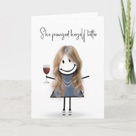 Birthday Stick figur Girl med Sneakers Kort