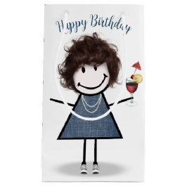 Birthday Stick Girl med Cocktail