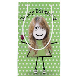 Birthday Stick Girl med Vin Glass