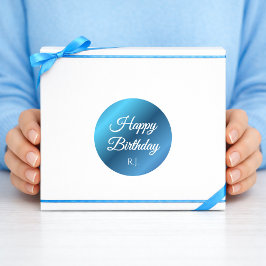 Birthday Sticker | Custom Monogram Runt Klistermärke