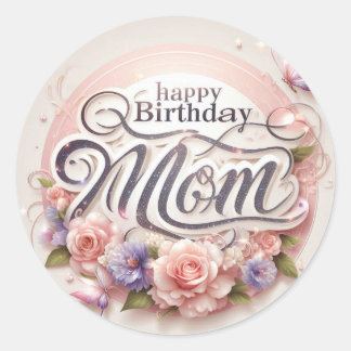 Birthday sticker for mother  runt klistermärke
