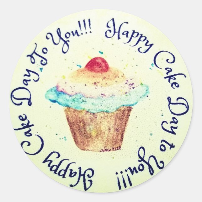 Birthday Sticker Runt Klistermärke (Framsida)