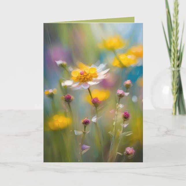 Birthday Stollig Wildblommor Kort (Framsida)