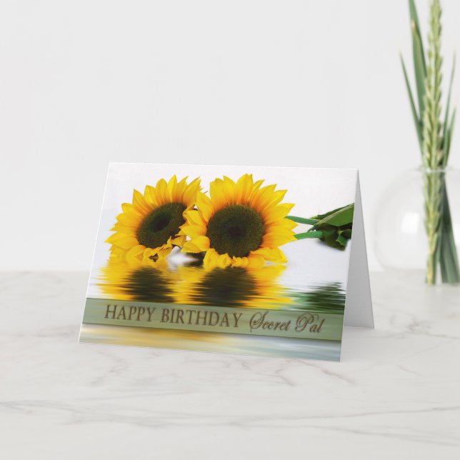 BIRTHDAY - SUNFLOWERS - SECRET PAL KORT (Framsida)